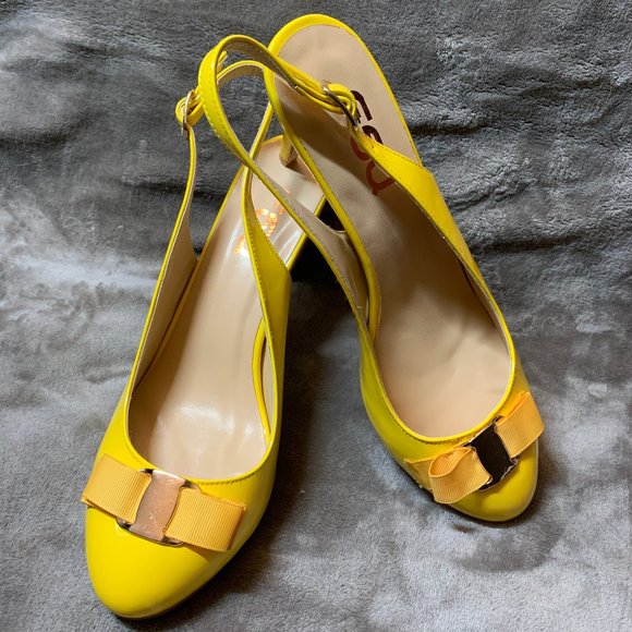 yellow heels open toe